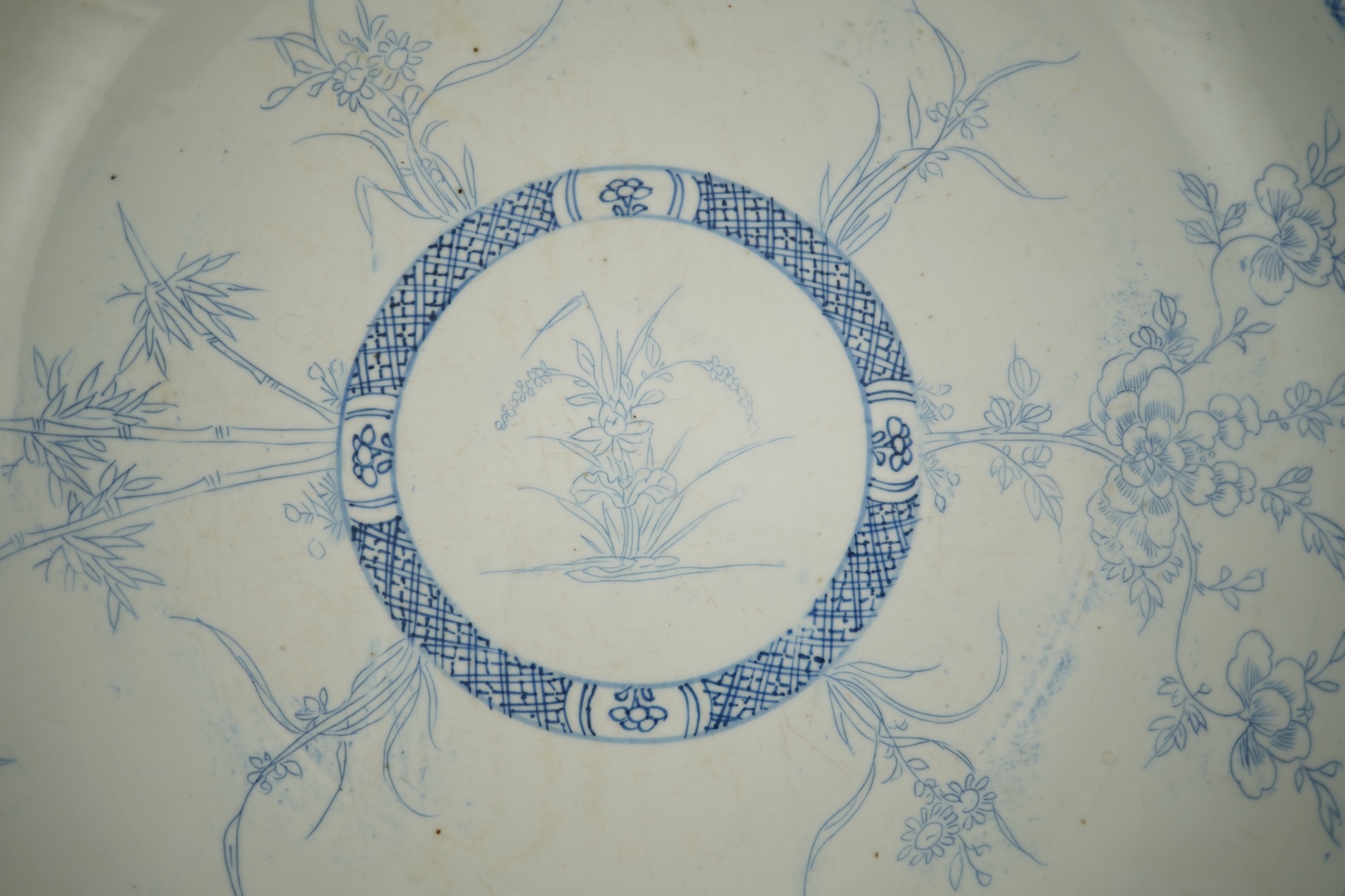 A Chinese blue and white ‘crane and phoenix’ dish, Yongzheng period